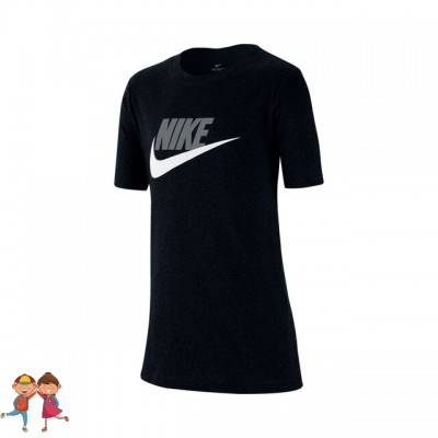 Nike - Sportswear Tee Tricou Tenis Baieti (Copii) Negru/Gri/Alb