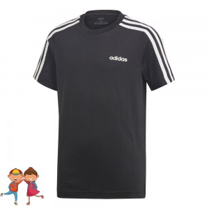 Adidas Essentials 3-Stripes Tee Tricou Tenis Baieti (Copii) Negru Alb