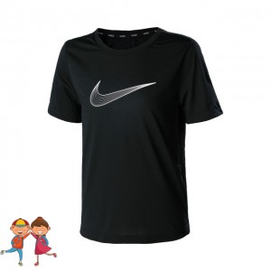 Nike Dri-Fit One Graphic Tee Tricou Tenis Fete (Copii) Negru, Alb  