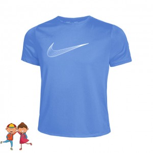 Nike Dri-Fit One Graphic Tee Tricou Tenis Fete (Copii) Albastru, Alb