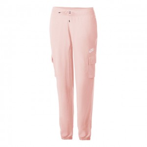 Nike Sportswear Essential Fleece Cargo Pantaloni Trening Femei Roz deschis, Alb
