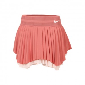 Nike R.G. Dri-Fit Court Slam Fusta Tenis Femei Roz coral, Roz deschis, Alb