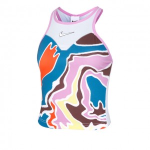 Nike A.O. Dri-Fit Court Slam Tank-Top Maieu Tenis Femei Albastru deschis, Multicolor 