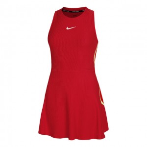 Nike A.O. 2024 Court Dri-Fit Slam Rochie Tenis Femei Rosu, Galben, Alb