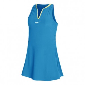 Nike Dri-Fit Advantage Rochie Tenis Femei Albastru deschis, Verde lime, Alb