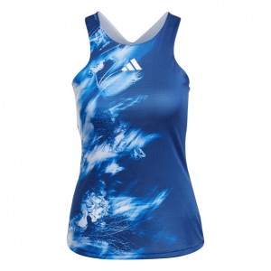 adidas Melbourne Y- Tank-Top Maieu Tenis Femei Bleumarin, Albastru, Alb