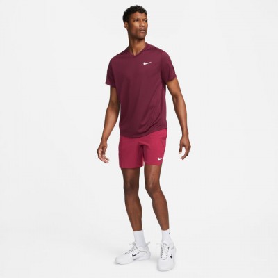 Nike N.Y. Dri-Fit Court Slam Short Tenis Barbati Visiniu, Roz coral, Alb 
