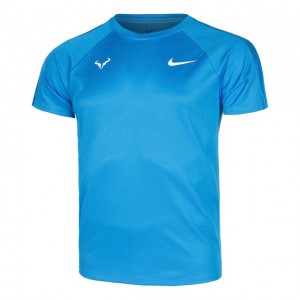 Nike Rafael Nadal Court Dri-Fit Challenger Tee Tricou Tenis Barbati Albastru, Alb 