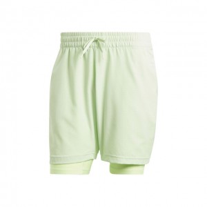 adidas A.O. Pro Heat.Rdy Set With Tight Shorts Pantaloni Scurti Tenis Barbati Verde deschis, Negru 
