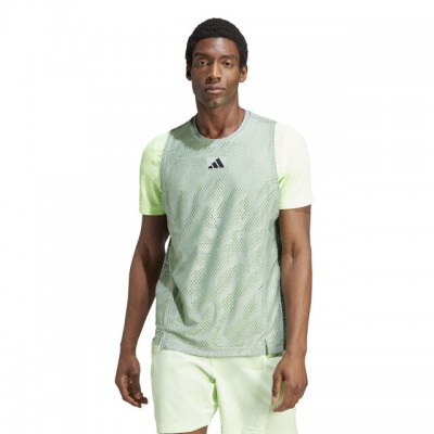 adidas A.O. Pro Mesh Layering Tee Tricou Tenis Barbati Verde deschis, Lime, Negru  