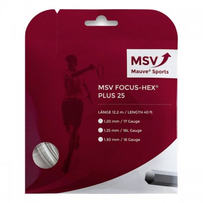MSV - Focus Hex Plus 25 Racordaj Tenis De Camp 12m Alb