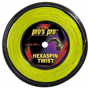 Pros Pro - Hexaspin Twist Racordaj Tenis Rola 200m Galben neon Grosime 1.25mm