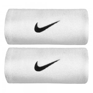 Nike Premier Doublewide Wristband Set 2 Buc. Mansete Tenis Unisex Alb, Negru 